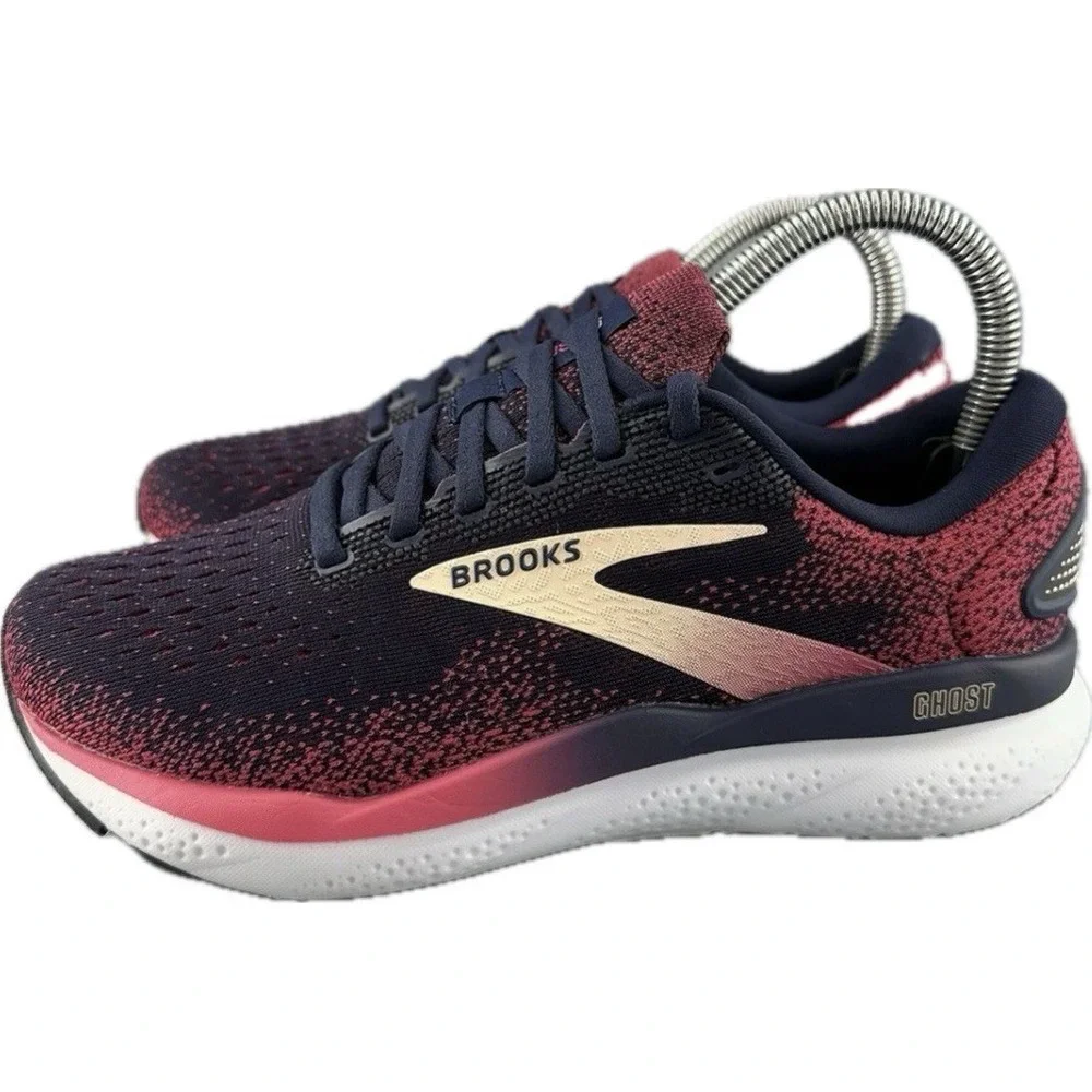 Brooks Ghost 16 Womens US 6 B MED Blue Pink Athletic Running Shoes Gym Sneakers
